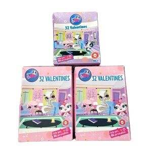 Vintage (3) Littlest Pet Shop 32 Valentines Set Bundle NEW Lot Cards